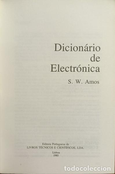 Libros: AMOS. (S. W.) - DICION&Aacute;RIO DE ELECTR&Oacute;NICA. - Foto 2