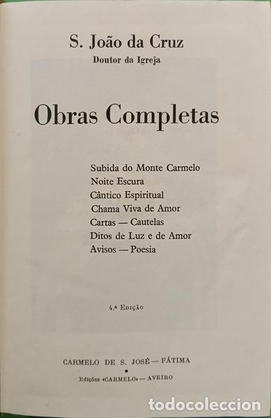 books: CRUZ. (S. Jo&atilde;o da) - OBRAS COMPLETAS. [4.&ordf; EDI&Ccedil;&Atilde;O]