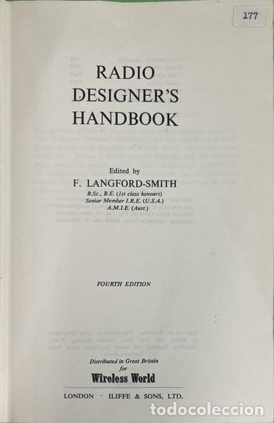 Livres: LANGFORD-SMITH. (Fritz) - RADIO DESIGNER�S HANDBOOK. [4.&ordf; EDI&Ccedil;&Atilde;O]