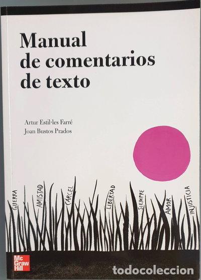 Libros: Manual de comentarios de texto- 9788448169985