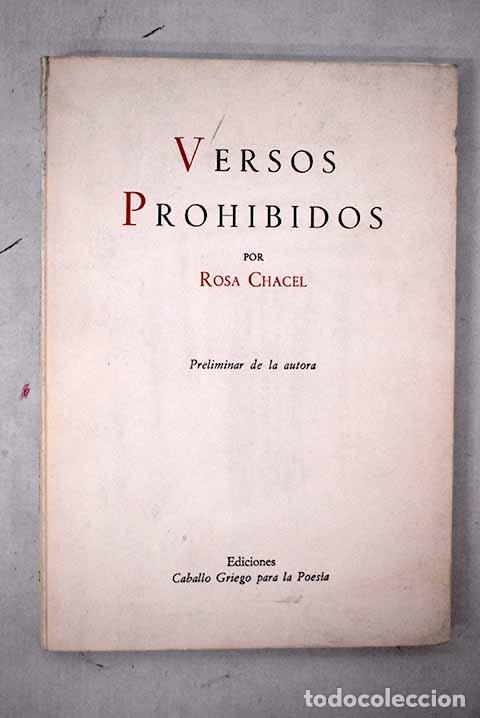 books: Versos prohibidos: Chacel, Rosa.- Chacel, Rosa
