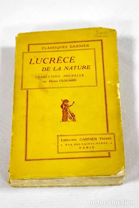 Libros: Lucrece de la Nature.- Clouard, Henri