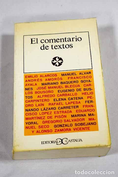 Libros: El comentario de textos