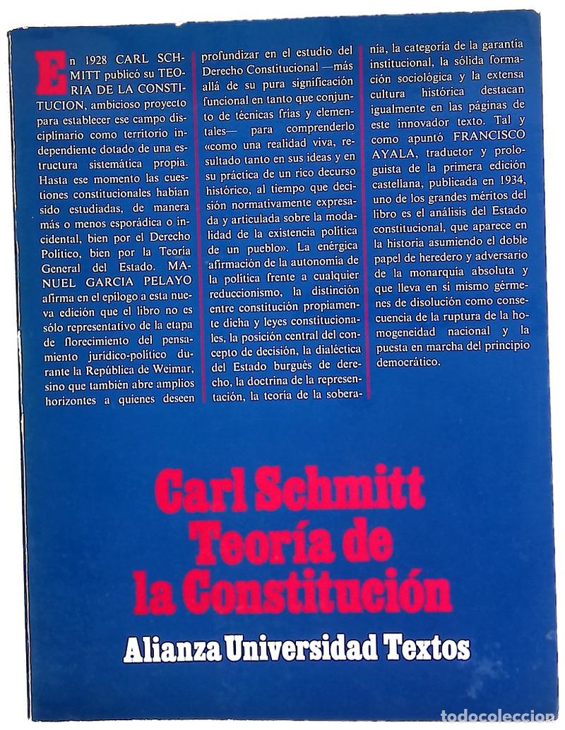 Libros: Teor&iacute;a de la Constituci&oacute;n