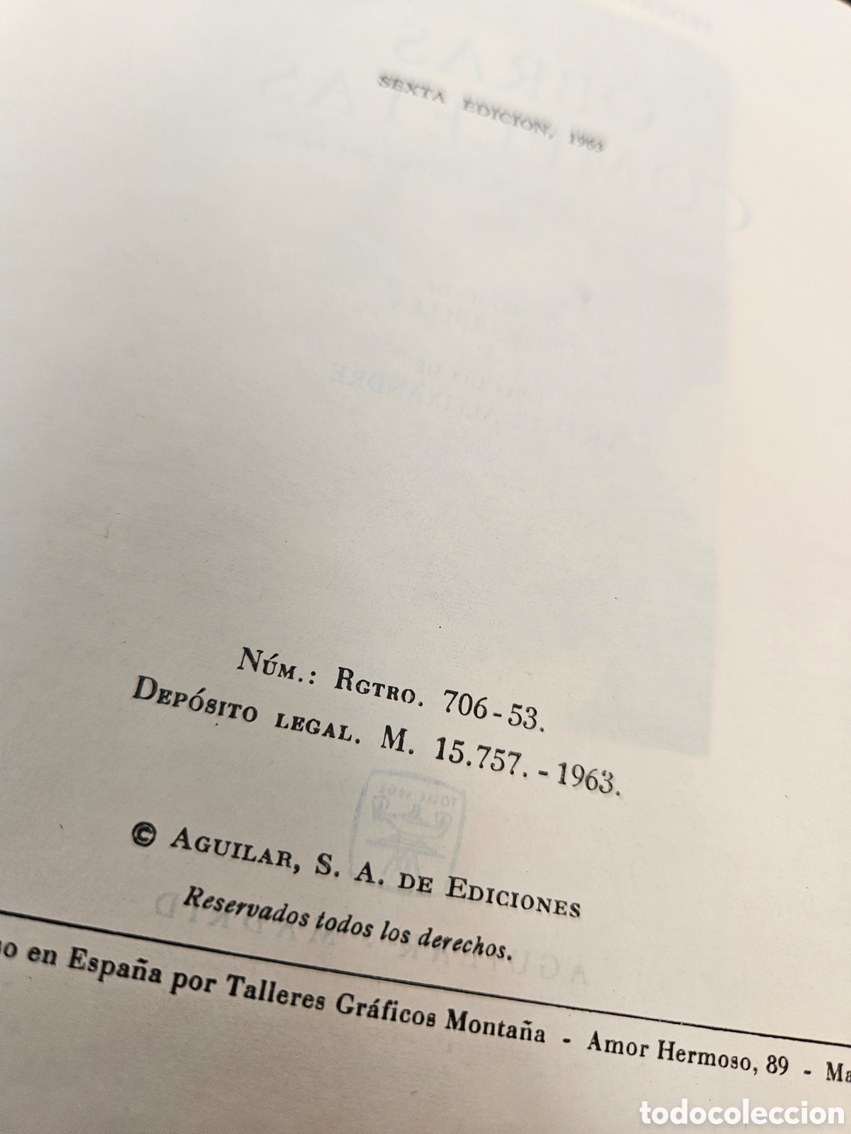 Libros: FEDERICO GARCIA LORCA. OBRAS COMPLETAS. AGUILAR - Foto 6