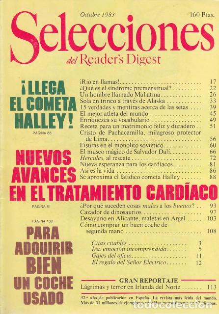 Livros em segunda m&atilde;o: SELECCIONES DEL READER'S DIGEST OCTUBRE 1983 - Selecciones Del Reader's Digest