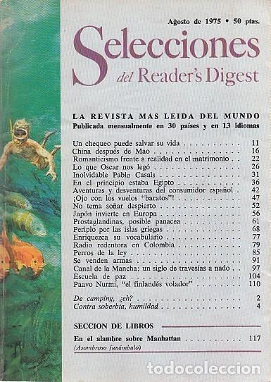 B&uuml;cher: SELECCIONES DEL READER'S DIGEST. AGOSTO 1975 - SELECCIONES DEL READER'S DIGEST