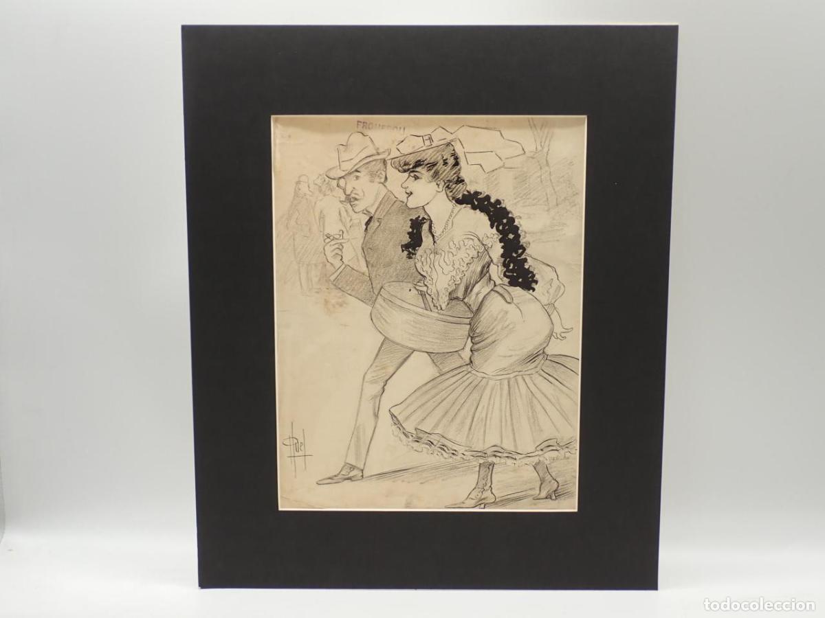 Libros: Dibujo original para ser publicado en la revista francesa Frou Frou - PLUEL [?]