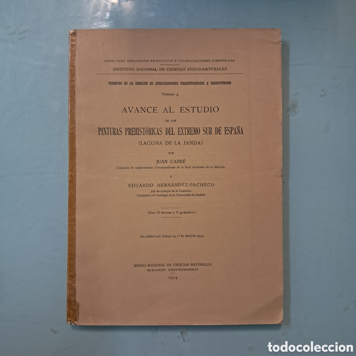 Libros: Juan Cabre, Avance al estudio de las pinturas prehist&oacute;ricas del extremo sur de Espa&ntilde;a