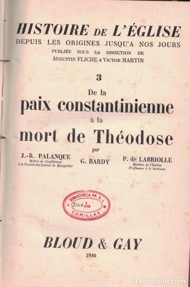 books: Histoire de l&rsquo;&Eacute;glise depuis les origines jusqu&rsquo;a nos jours. Tomo 3. DE LA PAIX CONSTANTINIENNE &Aacute; LA