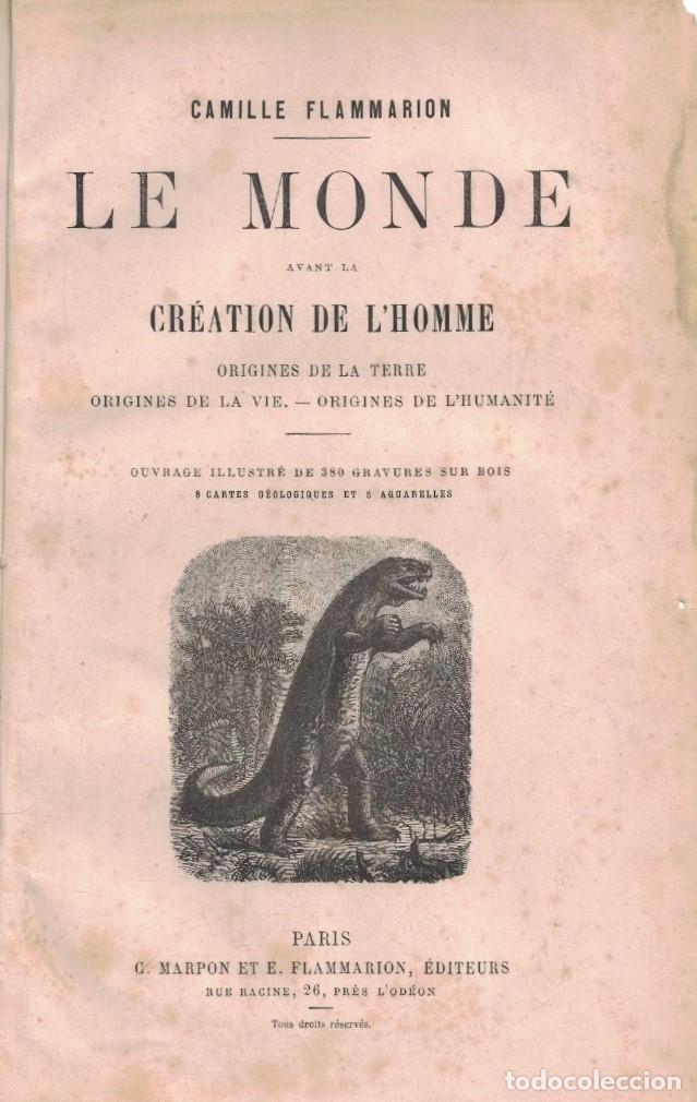 Livres: LE MONDE DE AVANT LA CR&Eacute;ATION DE L&rsquo;HOMME. Origines de la Terre * Origines de la Vie * Origines de L