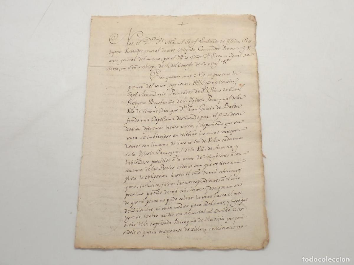 Libros: Facultad para la celebraci&oacute;n de misas de una Capellan&iacute;a, fundada por Juan Garc&iacute;a de Balda, en Zarauz