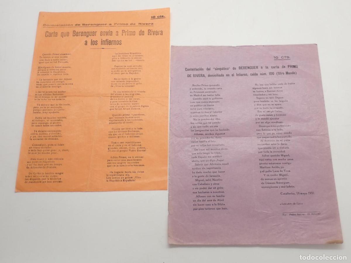 books: Contestaci&oacute;n del &rdquo;simp&aacute;tico&rdquo; de Berenguer a la carta de Primo de Rivera, domiciliado en el Infierno,