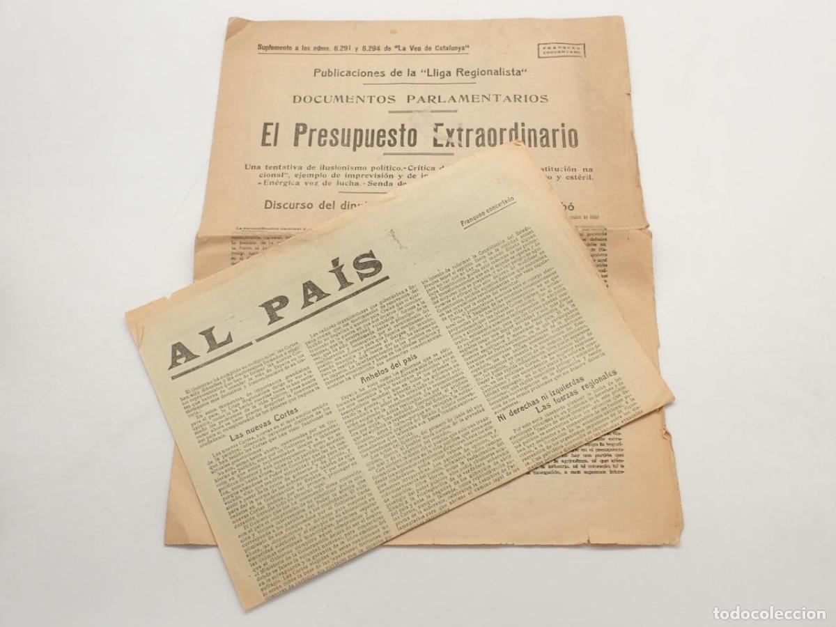 Libros: 2 impresos con publicaciones de la Lliga Regionalista catalana - CAMB&Oacute;, Francisco