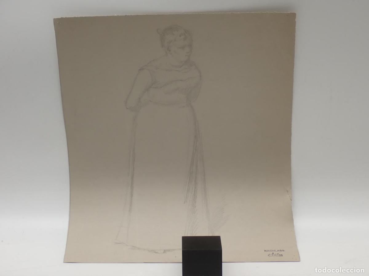 Libros: Dama en traje de noche. Dibujo original de Carl Seiler - SEILER, Carl Wilhelm Anton