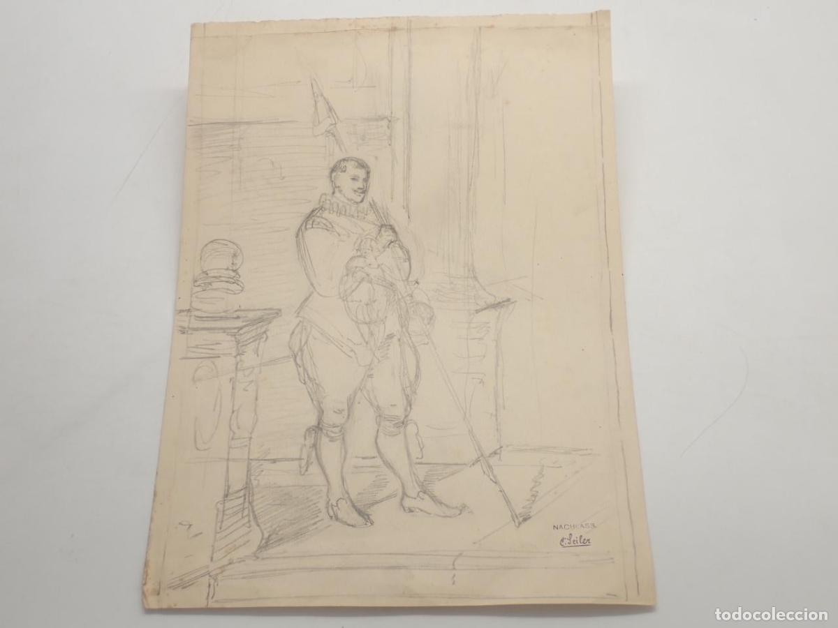 Libros: Soldado con pica. Dibujo original de Carl Seiler - SEILER, Carl Wilhelm Anton
