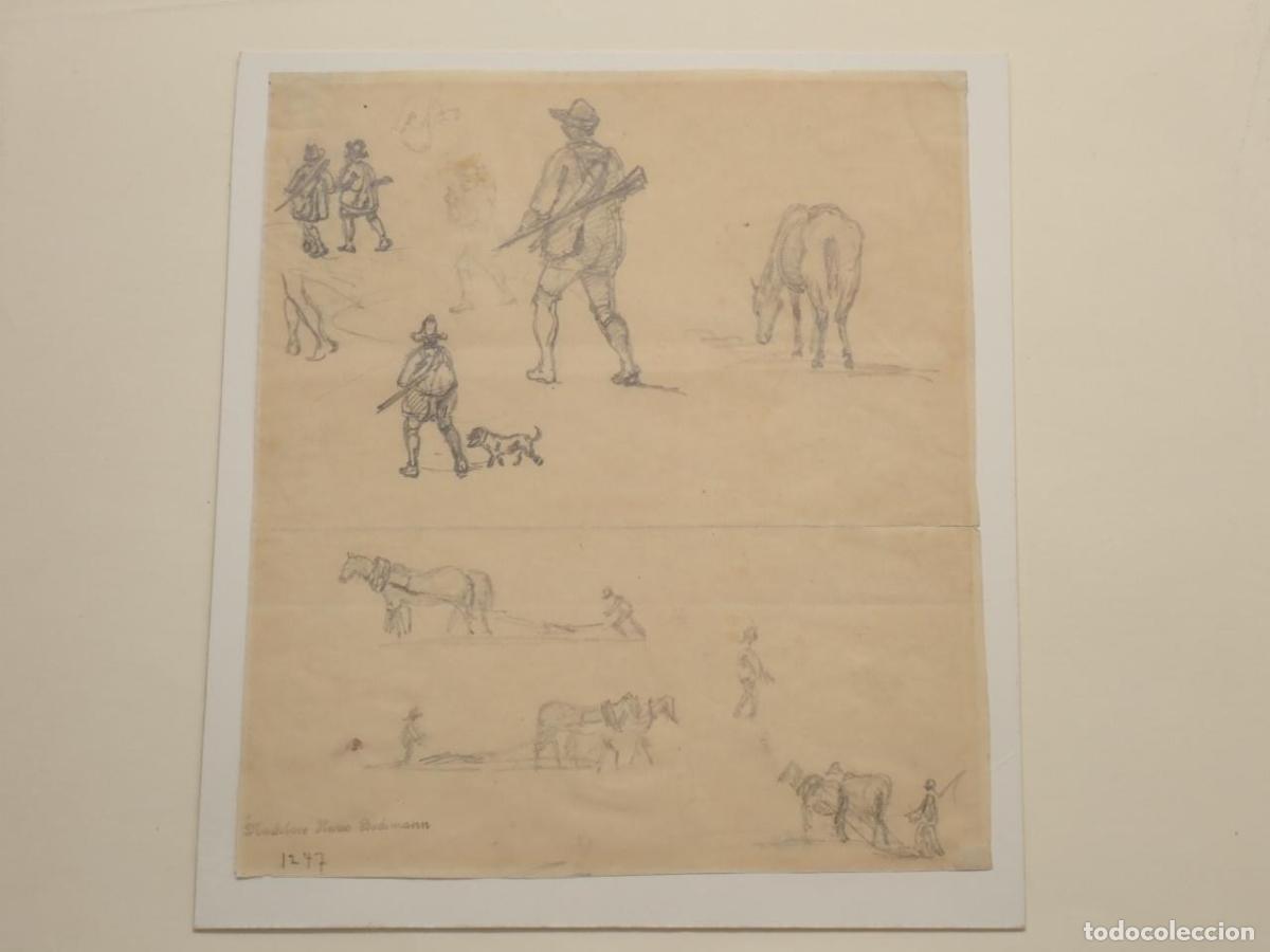Libros: Bocetos de cazadores y caballos [DIBUJOS ORIGINALES DE HANS BECKMANN] - BECKMANN, Hans