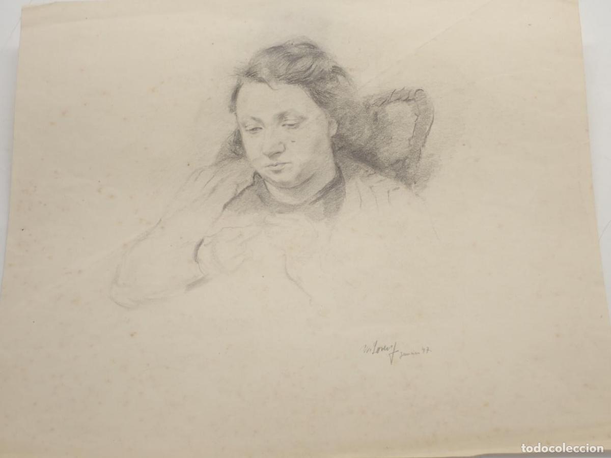 Libros: 2 retratos, dibujos originales firmados W. Lorenz, 47 y Willi Lorenz 61 - LORENZ, Wilhelm ?