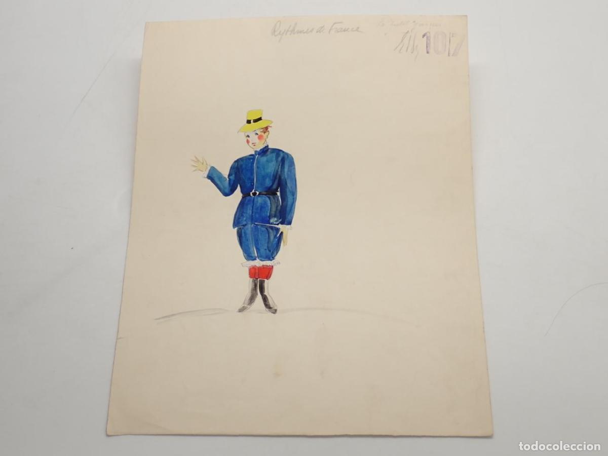 Libros: 3 dibujos originales con modelos de vestuario para la escena -