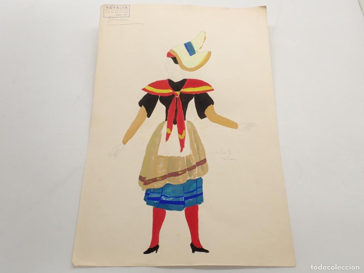 Libros: 4 dibujos originales de la Maison Royalta con modelos de vestuario - - Foto 5