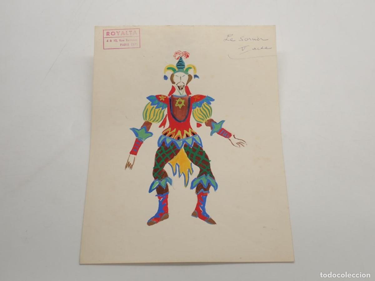 Libros: 4 dibujos originales de la Maison Royalta con modelos de vestuario -
