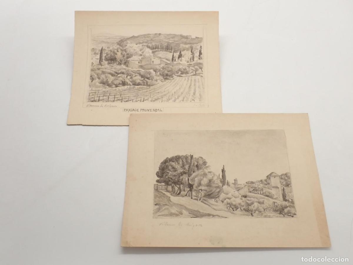 Libros: Dos dibujos con vistas de Villeneuve-l&egrave;s-Avignon [&iquest;OBRA DE PAUL DE CASTRO?] - DE CASTRO, Paul?