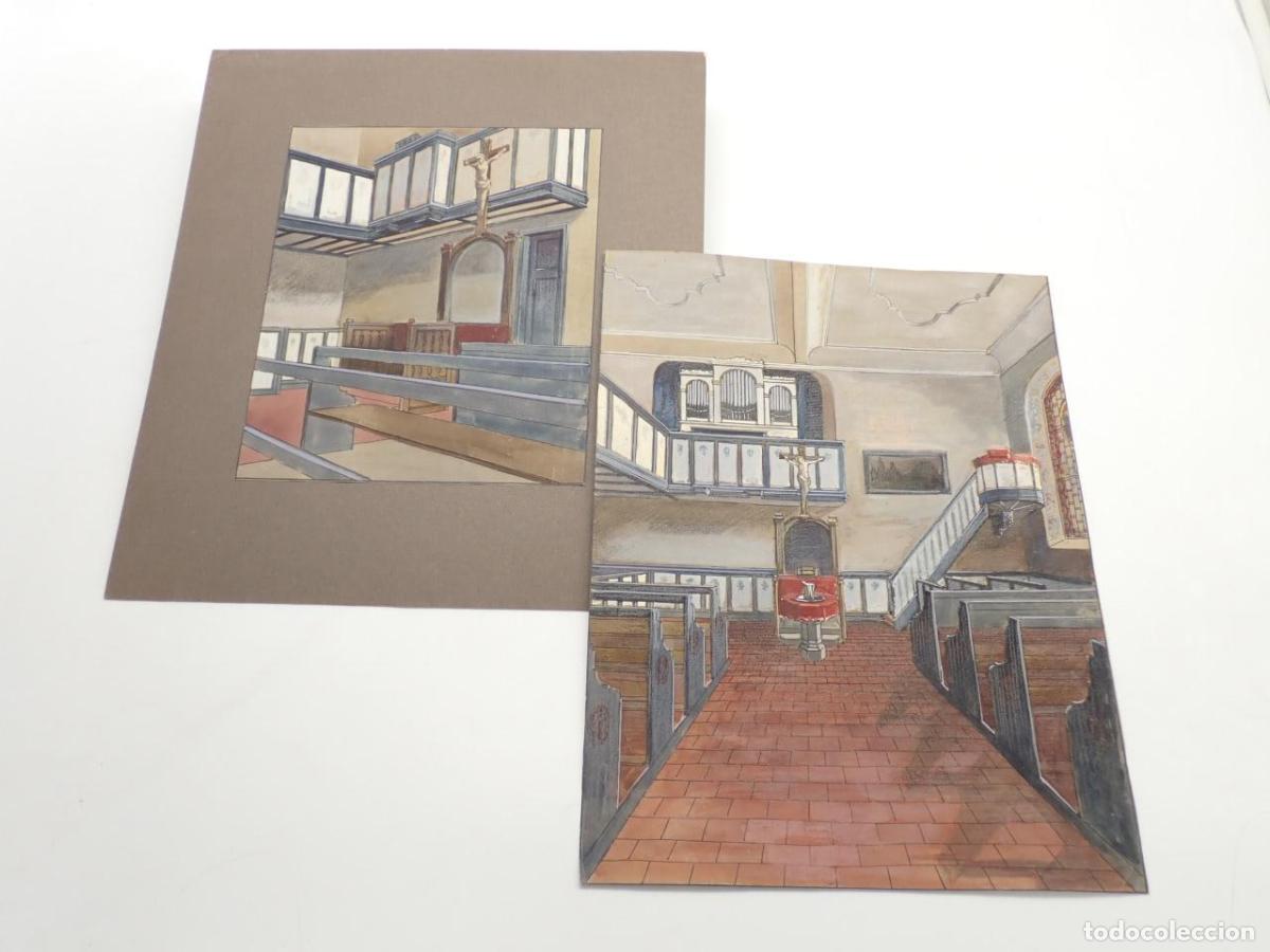 B&uuml;cher: 2 dise&ntilde;os decorativos para una capilla. Dibujos originales -