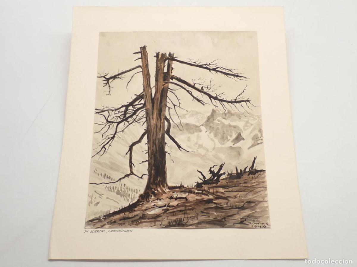 B&uuml;cher: JM Scartal, Graub&uuml;nden [DIBUJO ORIGINAL DE EMIL SCHEIDIG] - SCHEIDIG, Emil