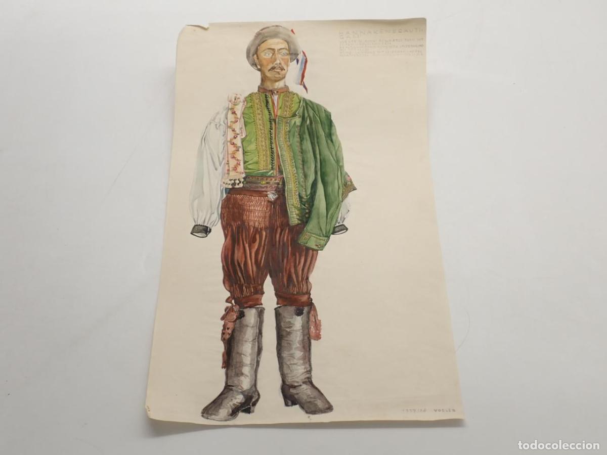 B&uuml;cher: Hannaken brautigam (Novio de la etnia Hannaken). Dibujo original a la acuarela - VOGLER