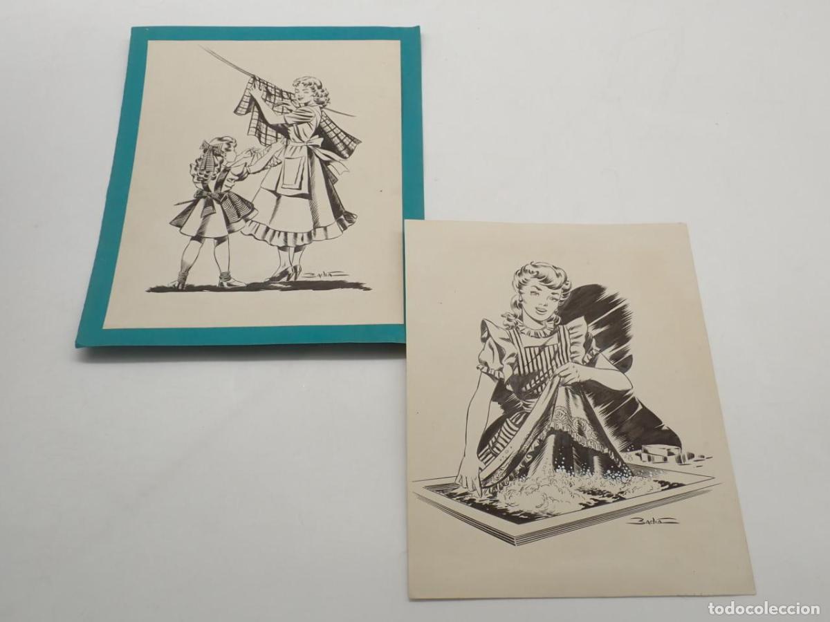 Libri di seconda mano: 2 dibujos originales firmados Bad&iacute;a - BAD&Iacute;A