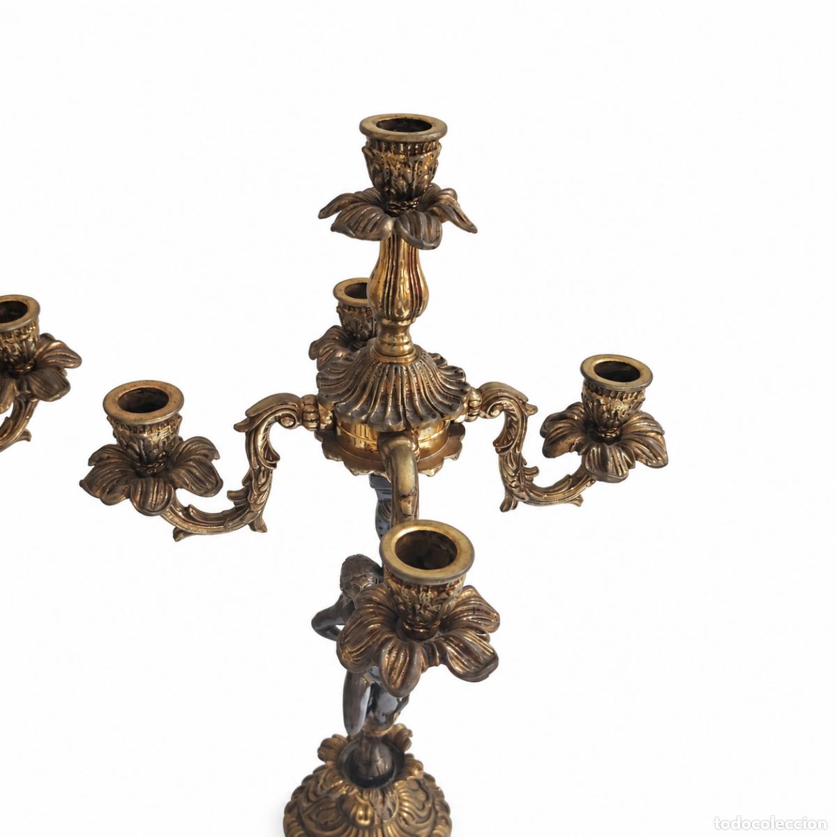 Libros: Par de candelabros de bronce - Napole&oacute;n III - siglo XIX - Foto 3