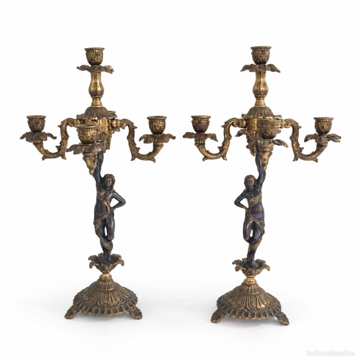 Libros: Par de candelabros de bronce - Napole&oacute;n III - siglo XIX - Foto 9