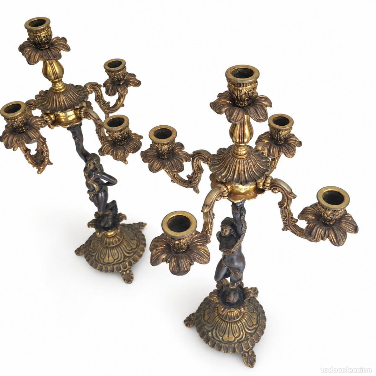 Libros: Par de candelabros de bronce - Napole&oacute;n III - siglo XIX - Foto 11