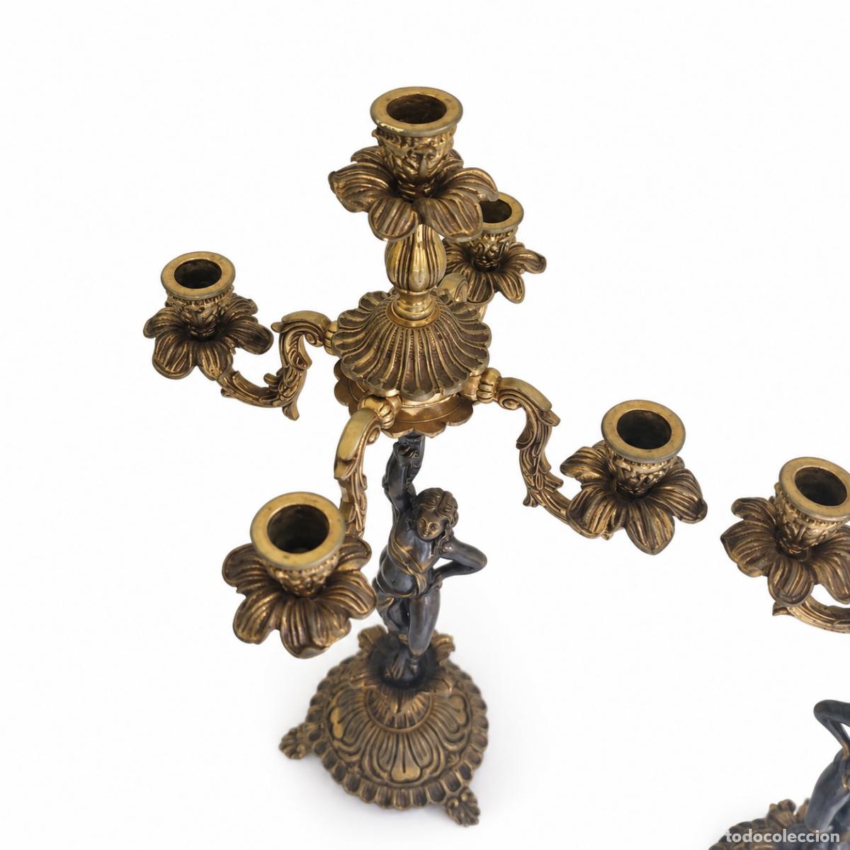 Libros: Par de candelabros de bronce - Napole&oacute;n III - siglo XIX - Foto 13