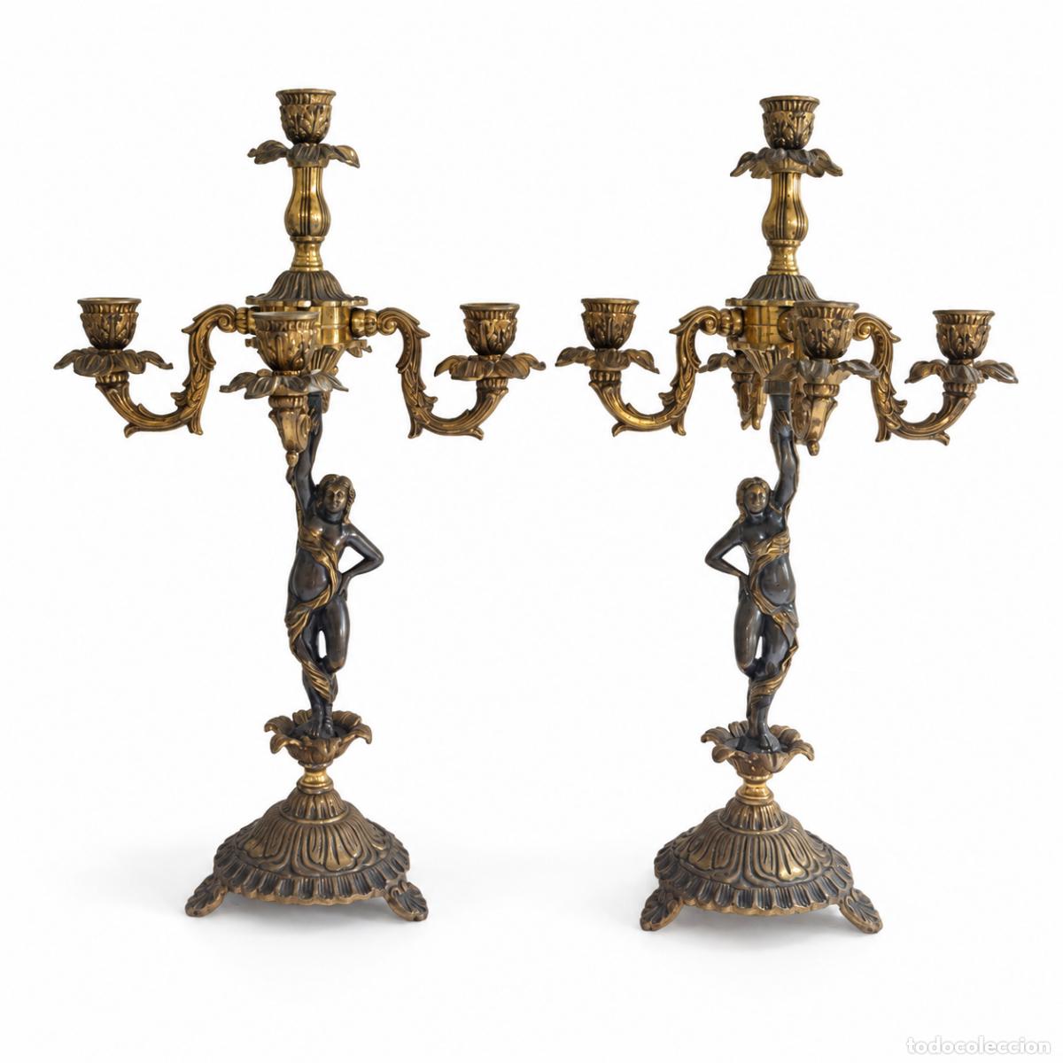 Libros: Par de candelabros de bronce - Napole&oacute;n III - siglo XIX - Foto 16