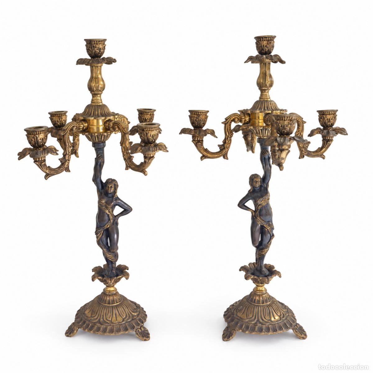 books: Par de candelabros de bronce - Napole&oacute;n III - siglo XIX