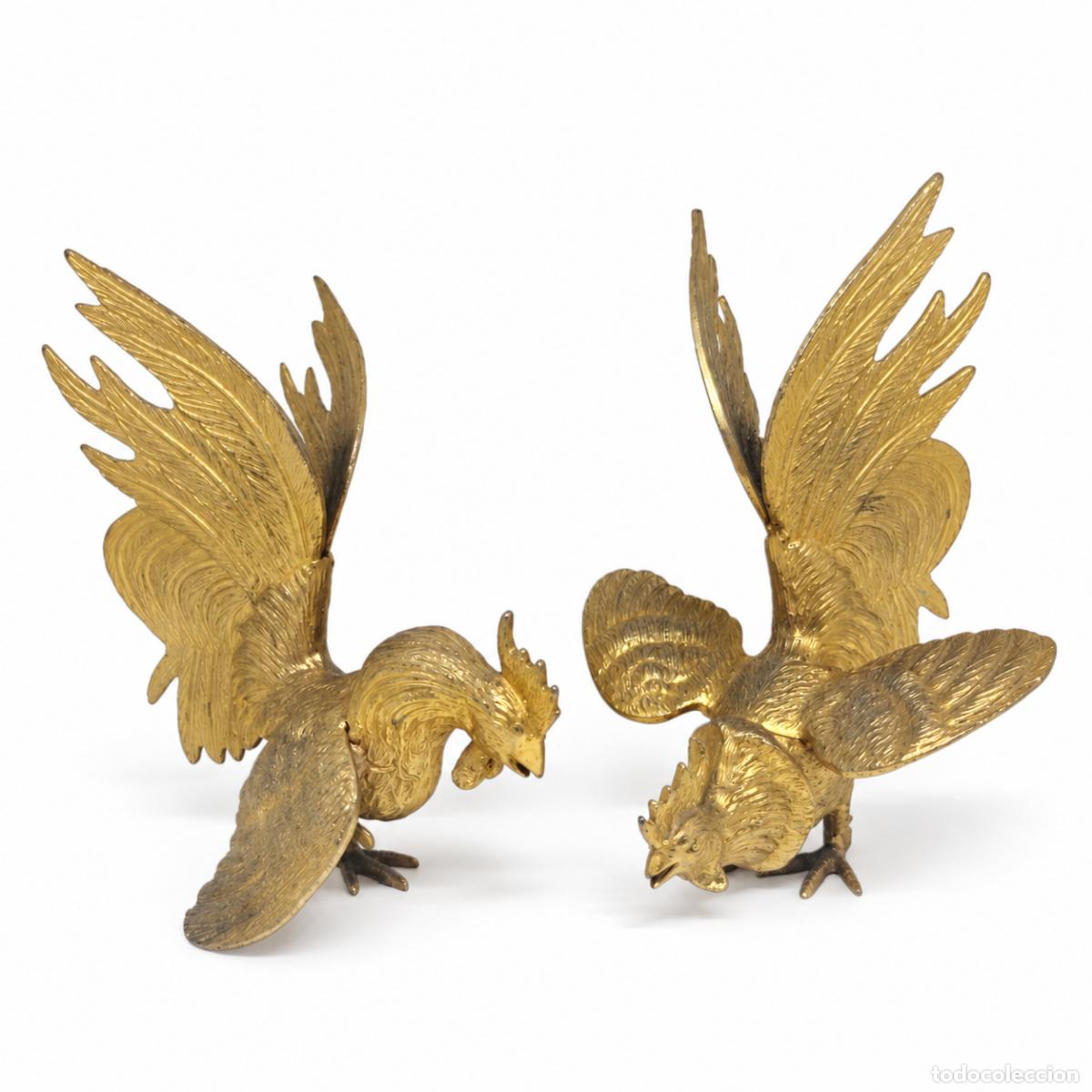 Libros: Pelea de gallos - 20 cm - Bronce dorado - Foto 2