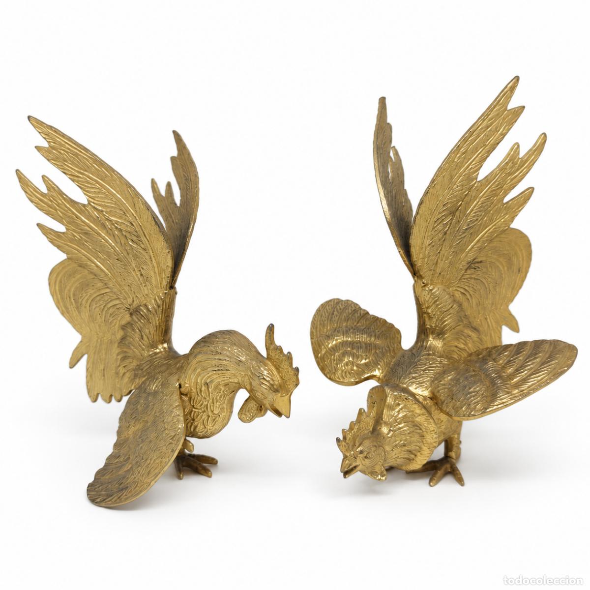 Libros: Pelea de gallos - 20 cm - Bronce dorado - Foto 3