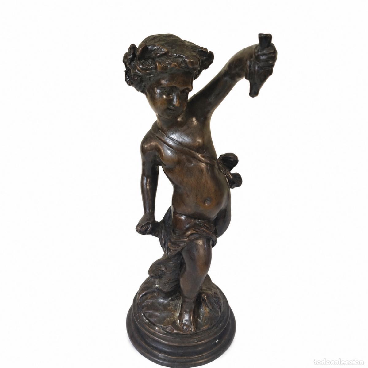 Libros: 2 esculturas - Baco, dios del vino - 29 cm - Bronce - Foto 8