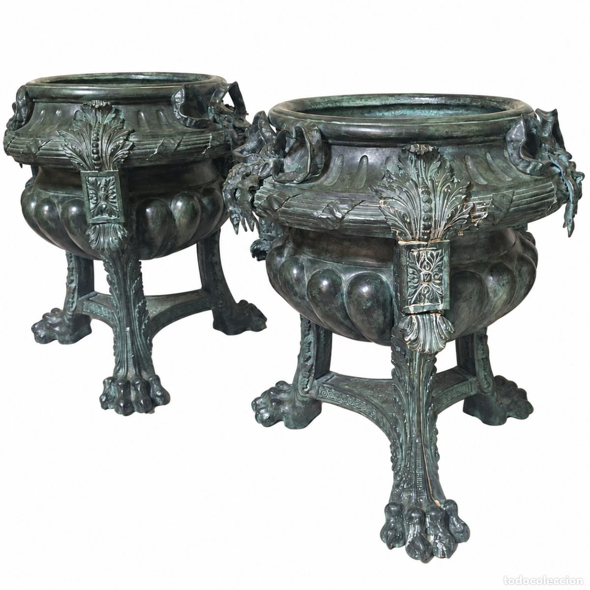 Libros: 2 Macetas Monumentales - Bronce - 85 cm - Napole&oacute;n III - Foto 2