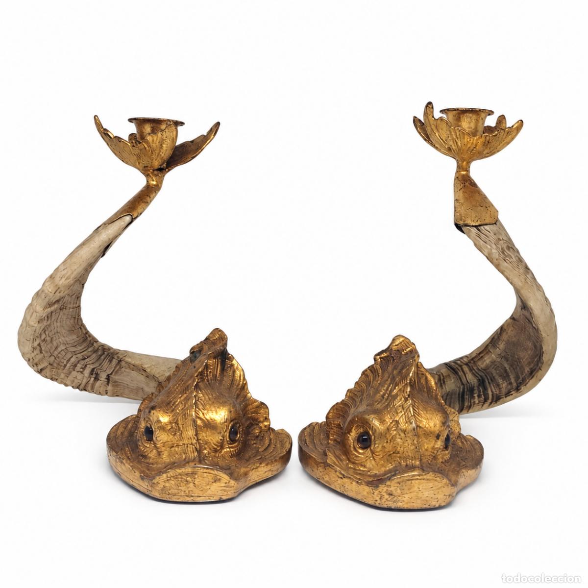 Libros: J. Antony Redmile - Par de candelabros de cuerno y bronce. - Foto 8