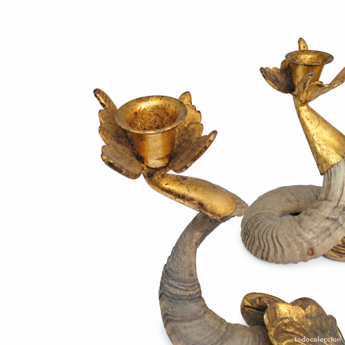 Libros: J. Antony Redmile - Par de candelabros de cuerno y bronce. - Foto 9