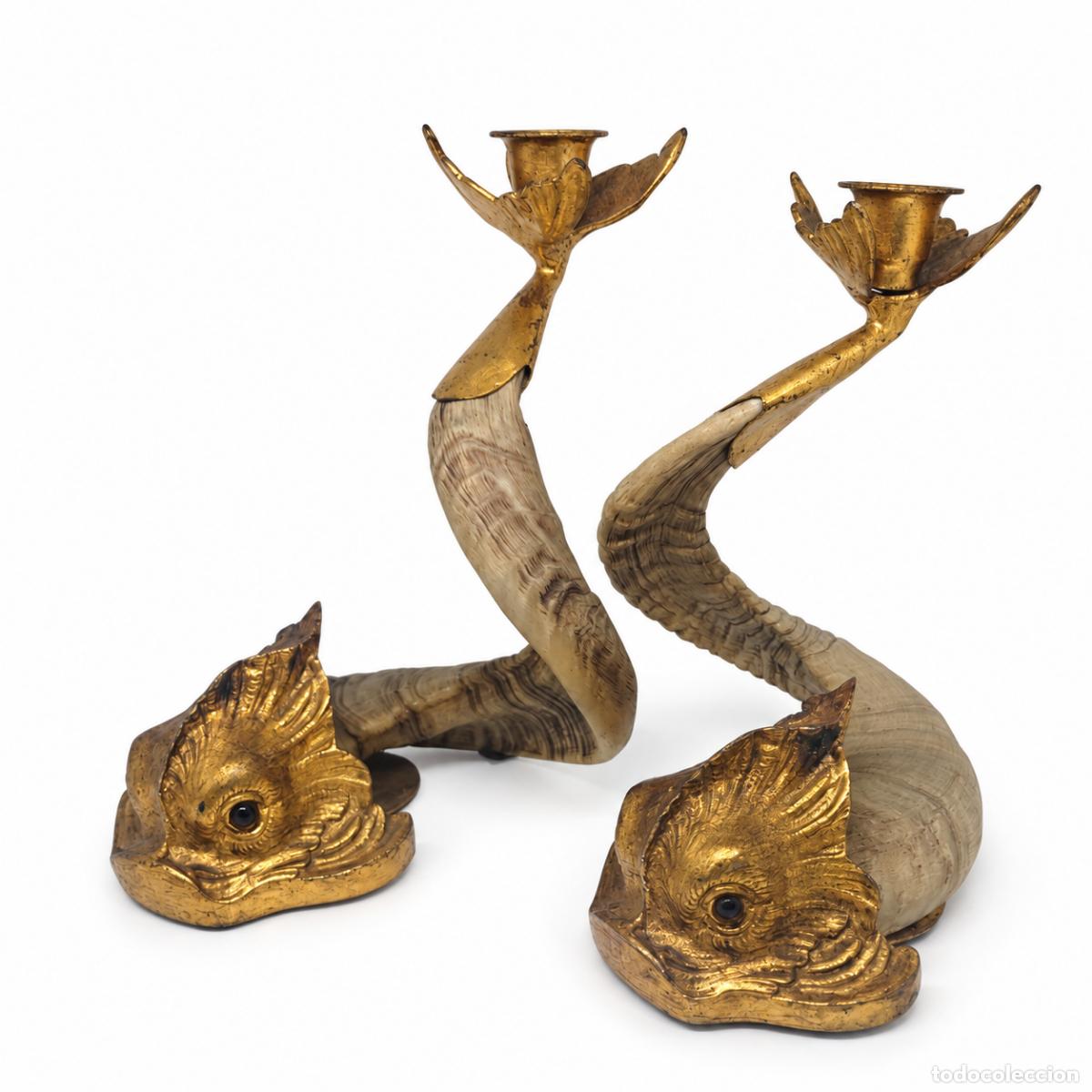Libros: J. Antony Redmile - Par de candelabros de cuerno y bronce. - Foto 11