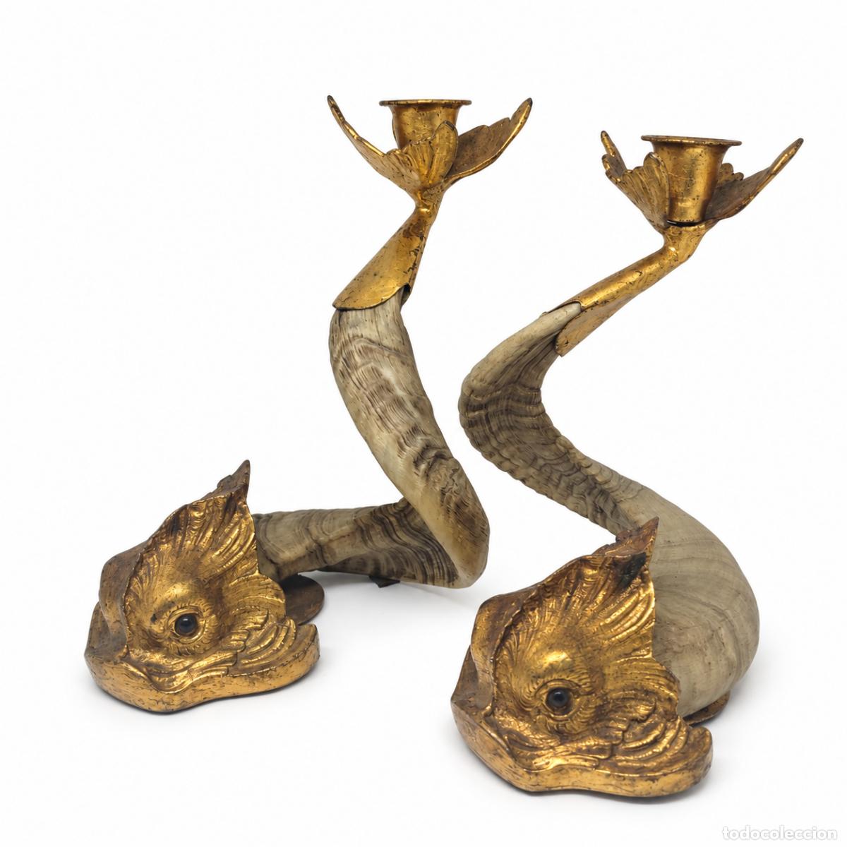 Libros: J. Antony Redmile - Par de candelabros de cuerno y bronce. - Foto 12