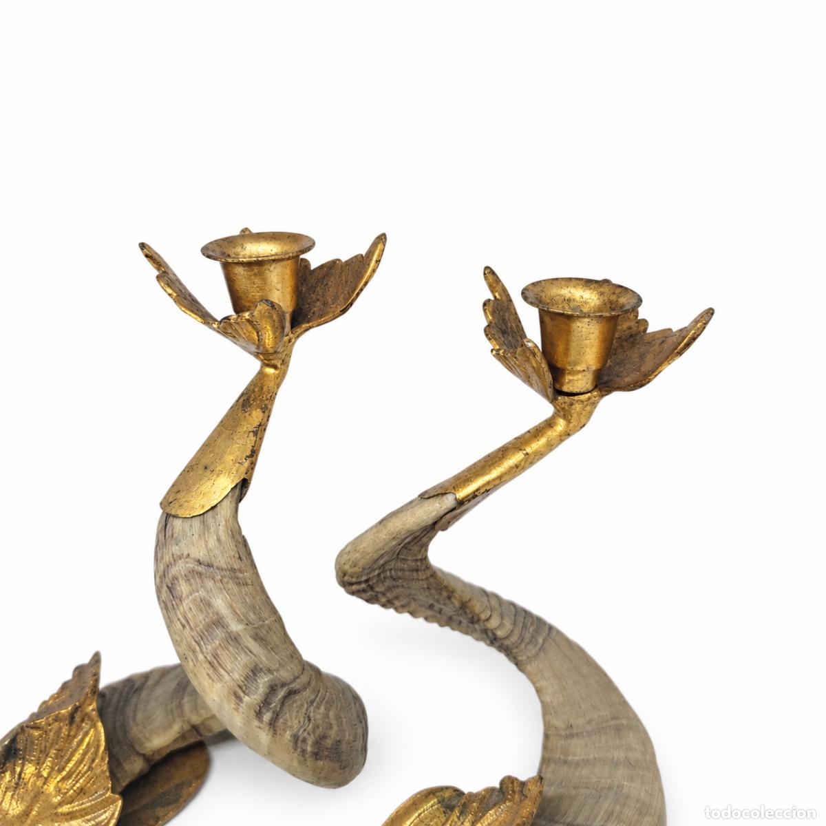 Libros: J. Antony Redmile - Par de candelabros de cuerno y bronce. - Foto 15