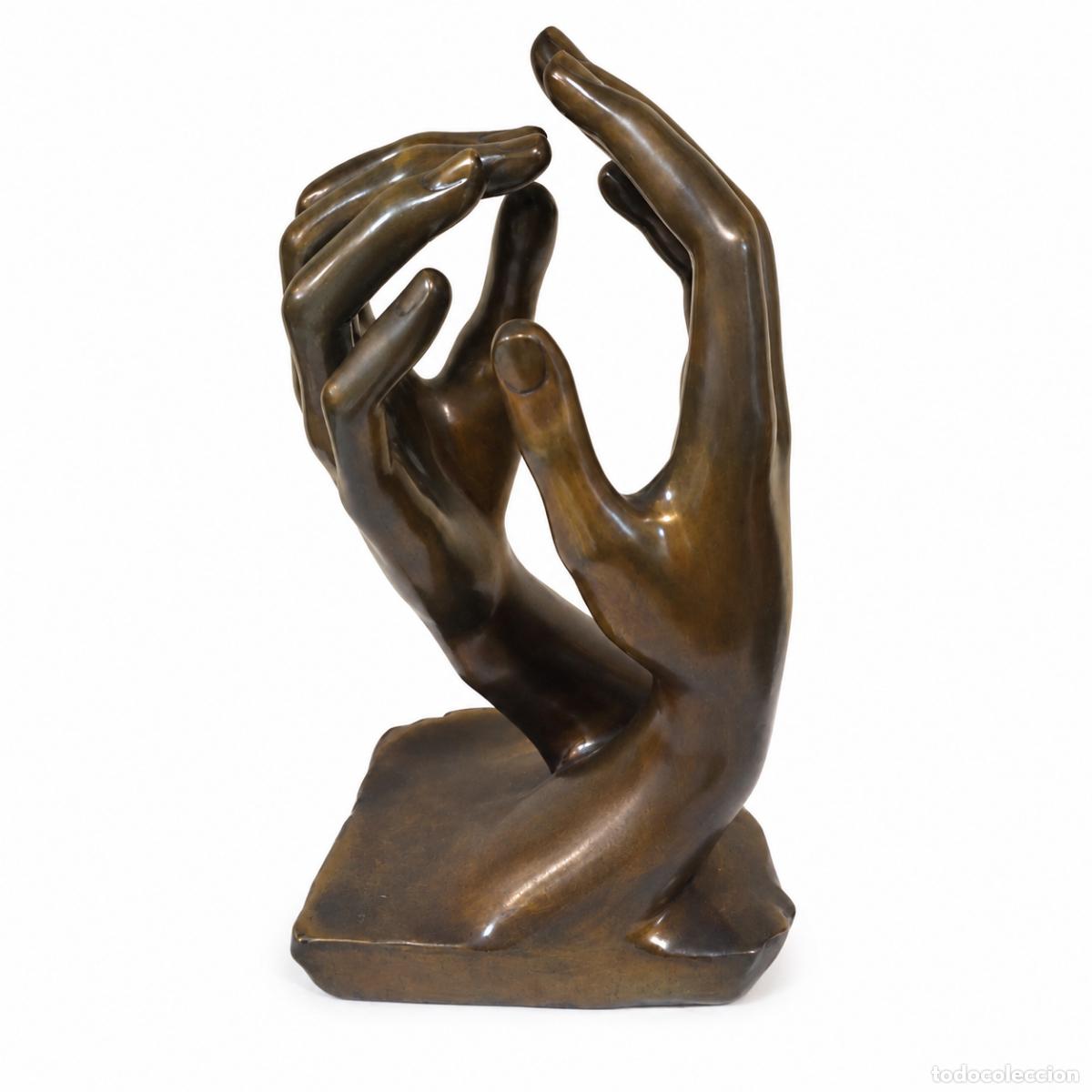 Livros em segunda m&atilde;o: Auguste Rodin - Escultura, La Cath&eacute;drale - 39 cm - Bronce