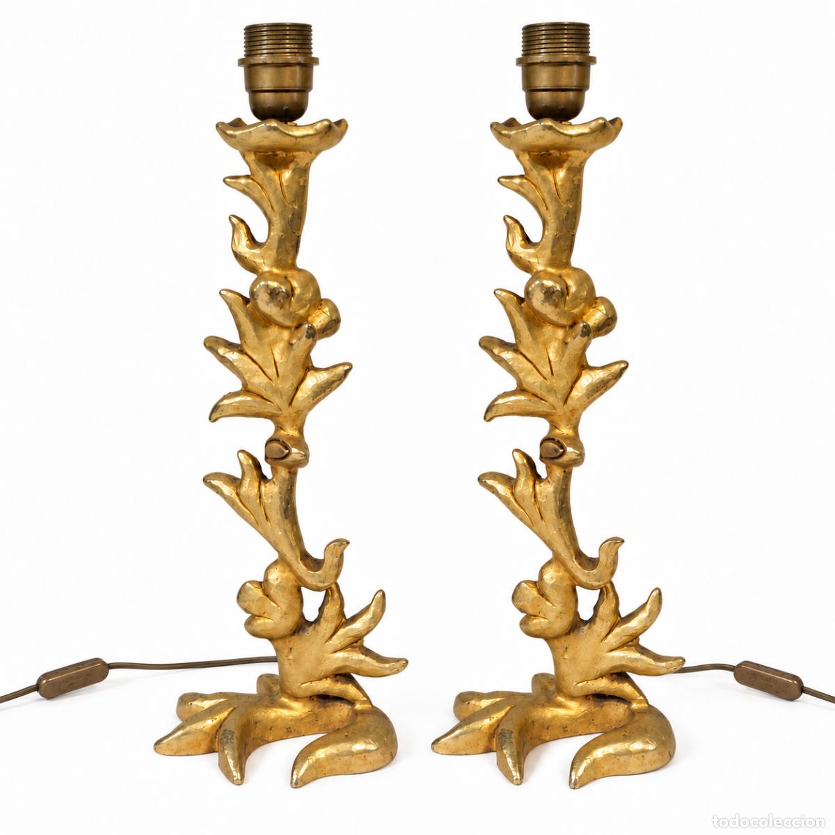 Libros: Fondica - Georges Mathias - 2 l&aacute;mparas de mesa - Bronce dorado - Foto 2