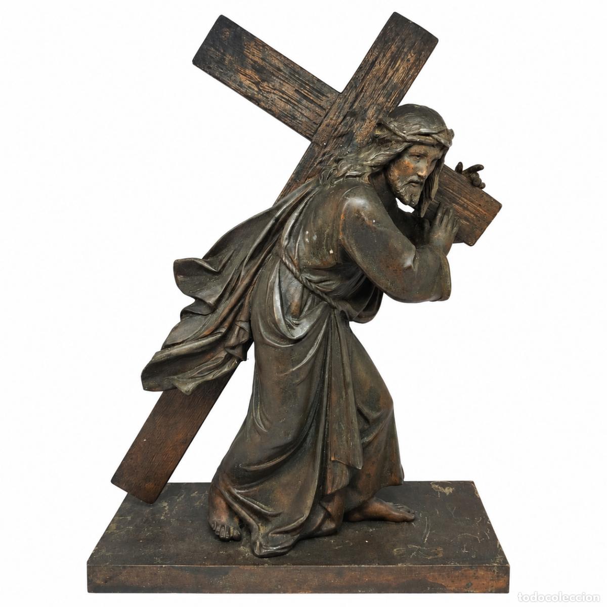 Libri di seconda mano: Escultura - Cristo cargando la cruz - 37 cm - Bronce