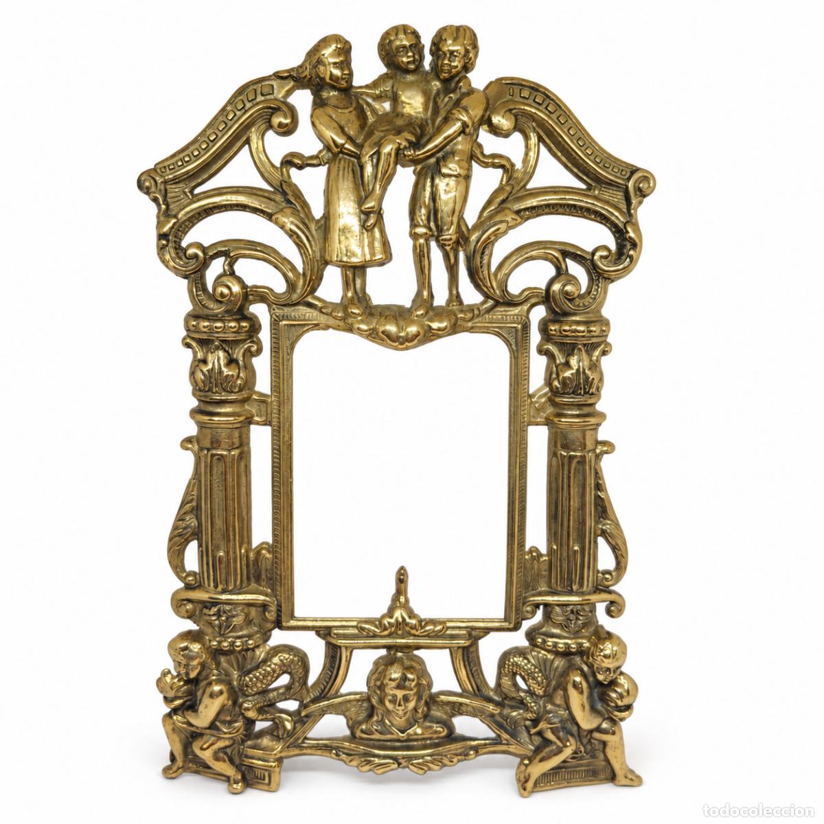 Libros: Marco de mesa de bronce dorado - siglo XIX - Foto 2
