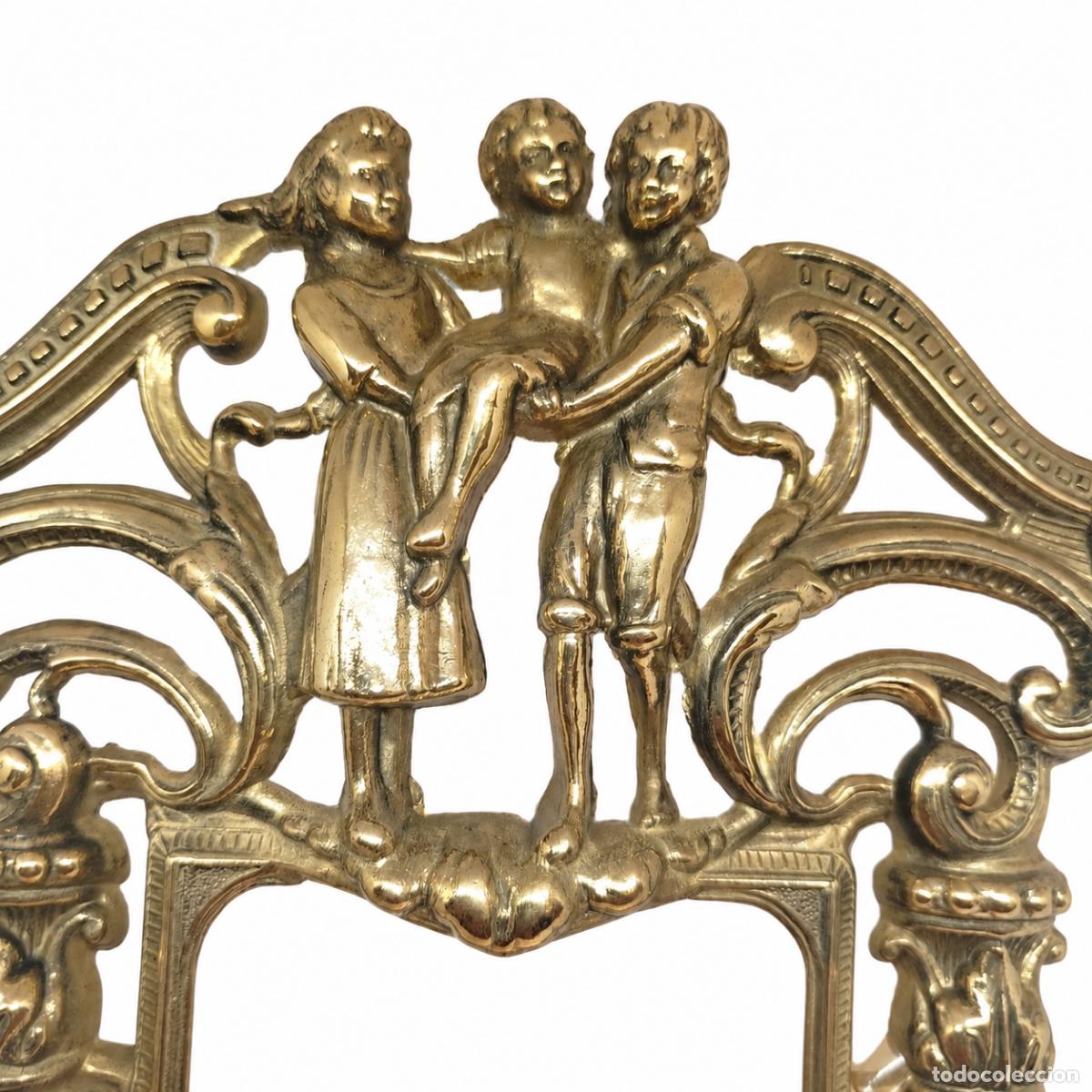 Libros: Marco de mesa de bronce dorado - siglo XIX - Foto 3
